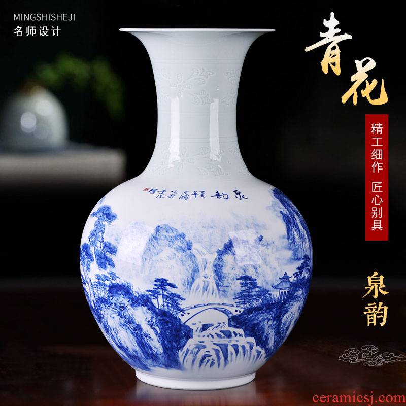 Jingdezhen ceramics vase hand - made Chinese style household flower arrangement sitting room adornment design porch place TV ark