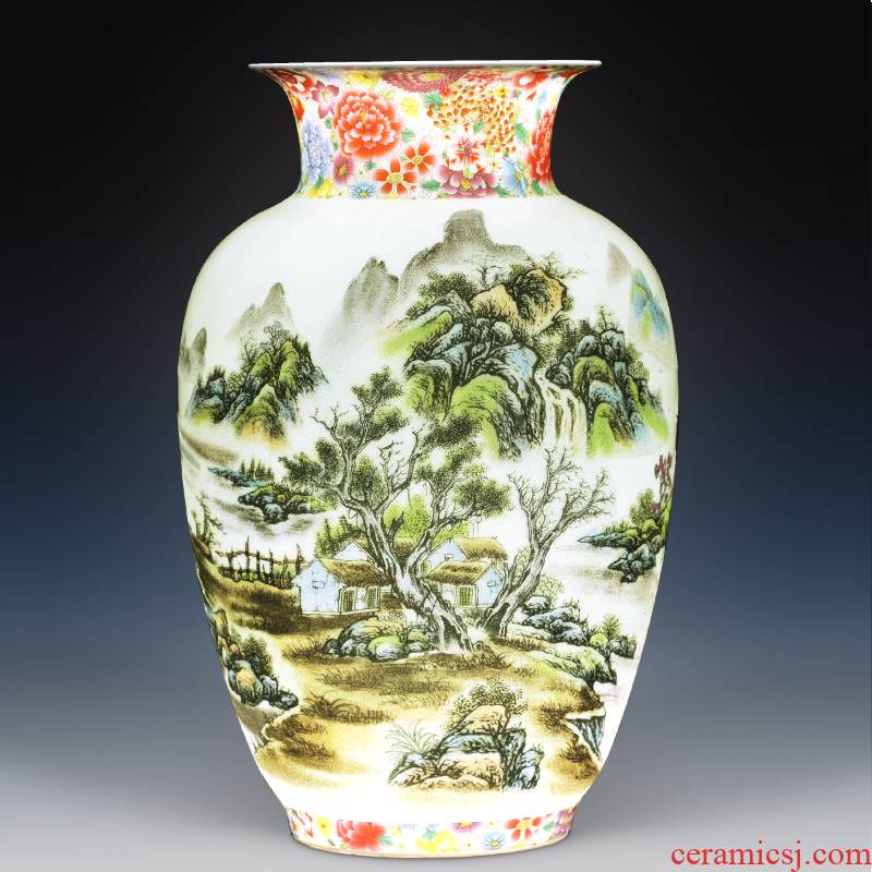 Jingdezhen ceramic vase furnishing articles sitting room flower arranging antique porcelain of new Chinese style household adornment large TV ark