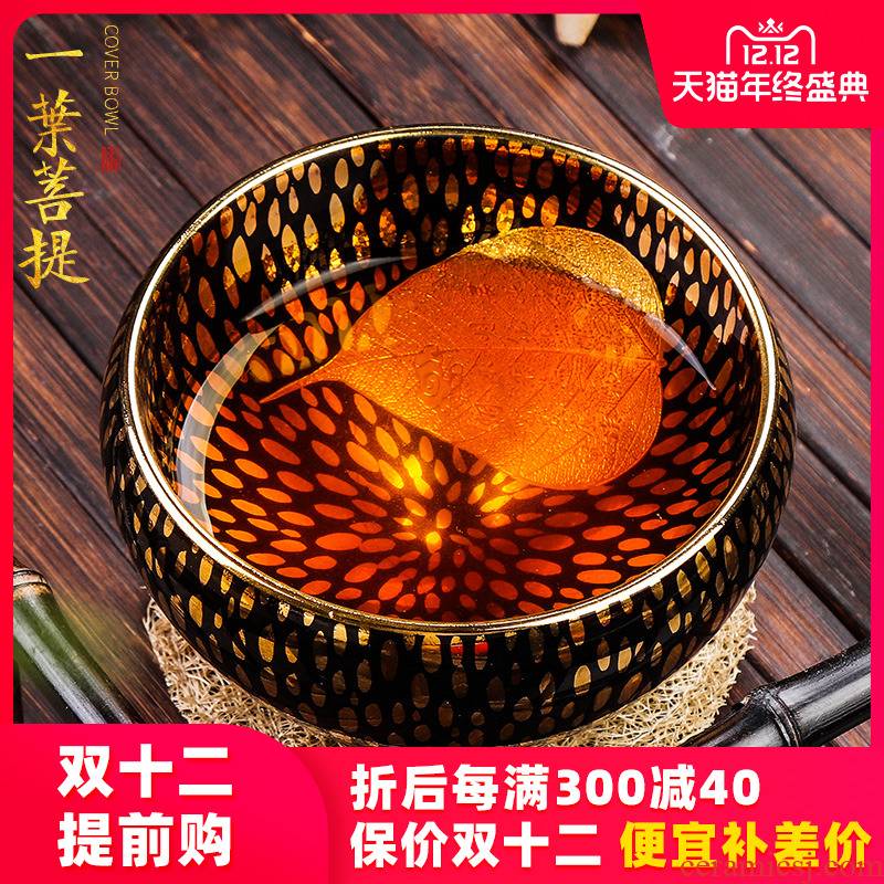 Artisan fairy jianyang built one pure manual fine gold konoha light household ceramics kung fu tea tea master cup single CPU