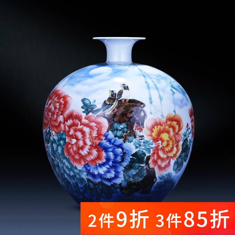 Jingdezhen porcelain ceramic hand - made large pomegranate vases, new Chinese style household living room TV ark adornment furnishing articles