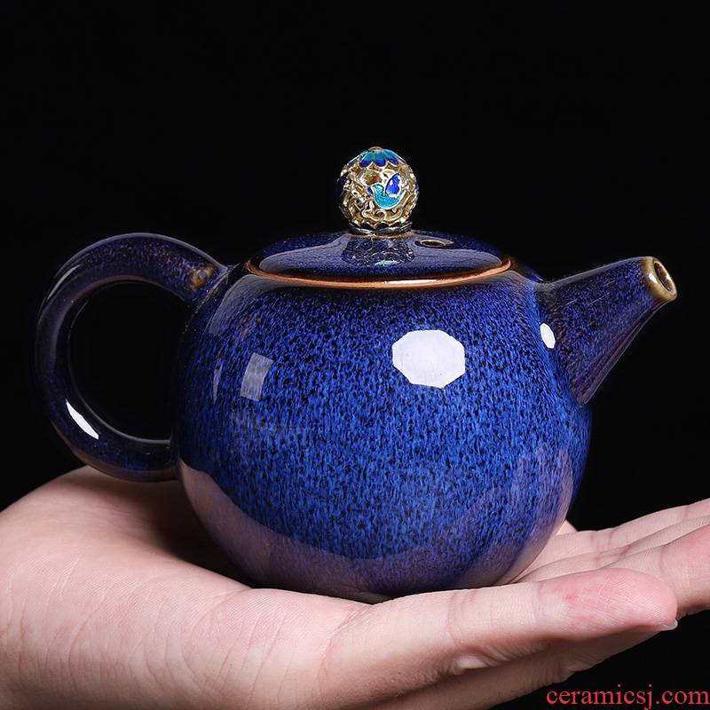 The jun porcelain tea set variable one single pot with ceramic teapot kunfu tea tea, small single mini home