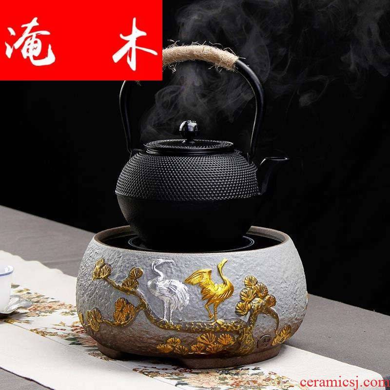 Submerged wood, ceramic iron pot of tea kettle the boiled tea, the electric TaoLu suit black tea pu - erh tea, white tea boiled tea steam mercifully