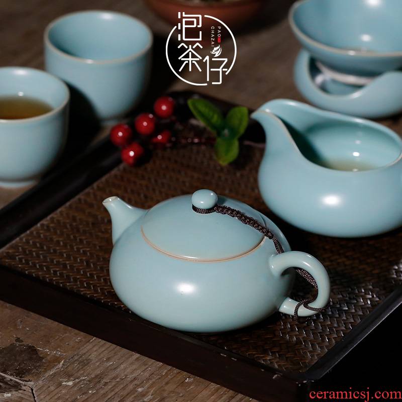 Teapot azure your up open little Teapot kunfu tea ceramic single pot of your porcelain Chinese style restoring ancient ways is pure manual household