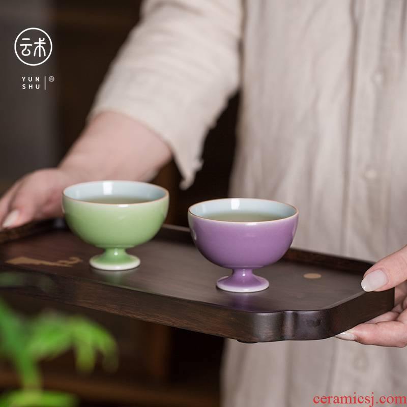 Cloud art of jingdezhen manual temperature ore color glaze sample tea cup cup personal single CPU master cup kung fu tea set