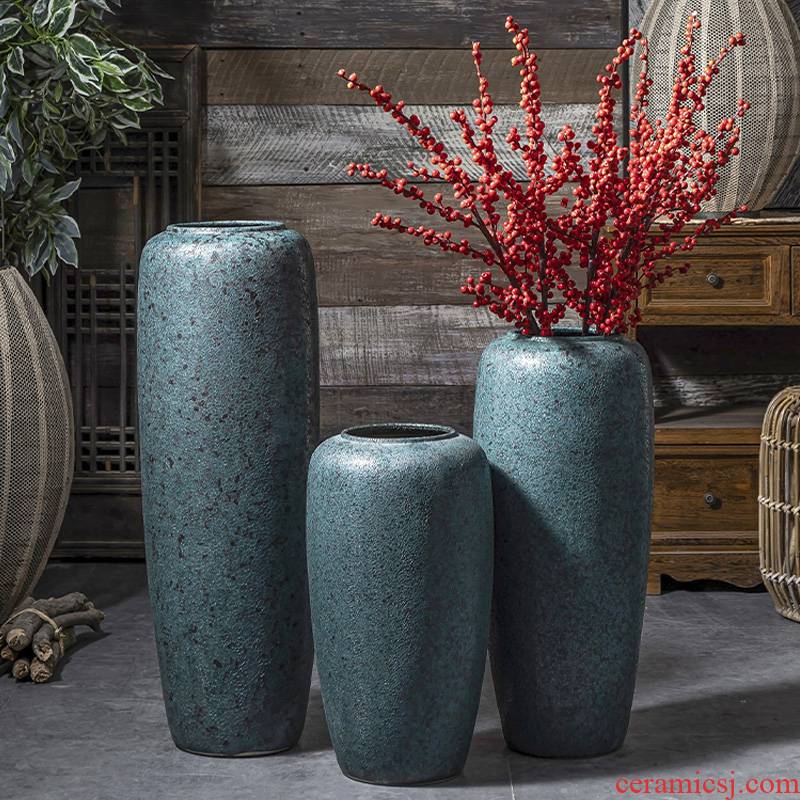 Restoring ancient ways of large ceramic vase do old furnishing articles dried flower arranging flowers sitting room adornment hotel courtyard coarse some ceramic pot