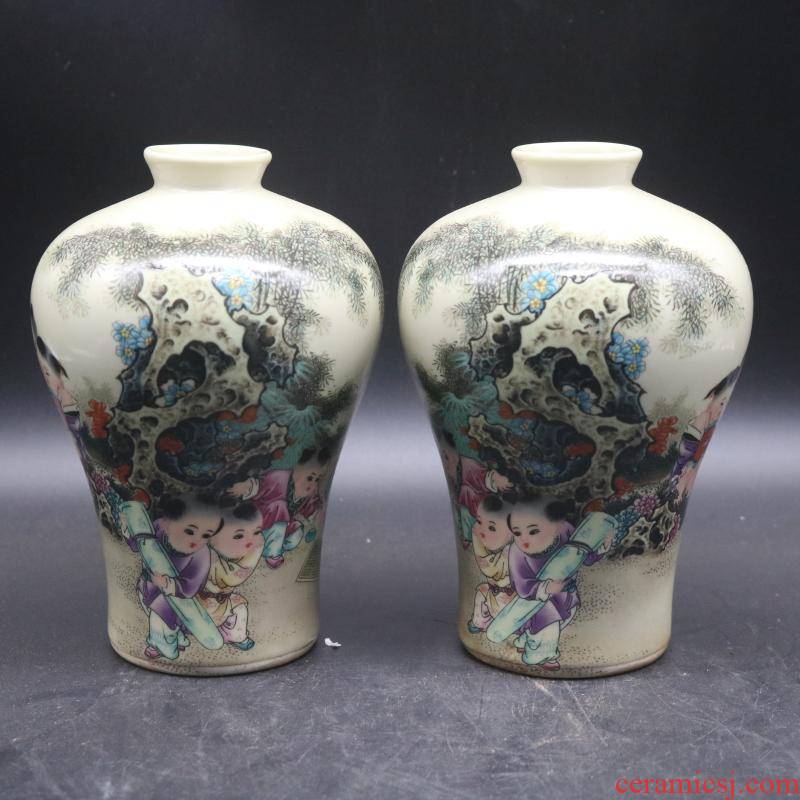 Pastel baby play figure may reign of the qing emperor guangxu bottles of a pair of collectables - autograph antique antique do old porcelain rich ancient frame desktop furnishing articles