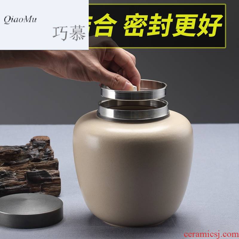 Qiao mu jingdezhen TaoMingTang POTS large sealing ceramic tea pot household goods can of pu 'er tea