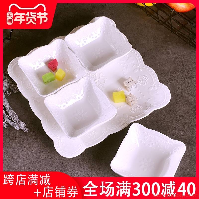 Creative hotpot condiment dishes set dip vinegar dish five fashion ceramic fruit platter tray is' lads' Mags' including nuts