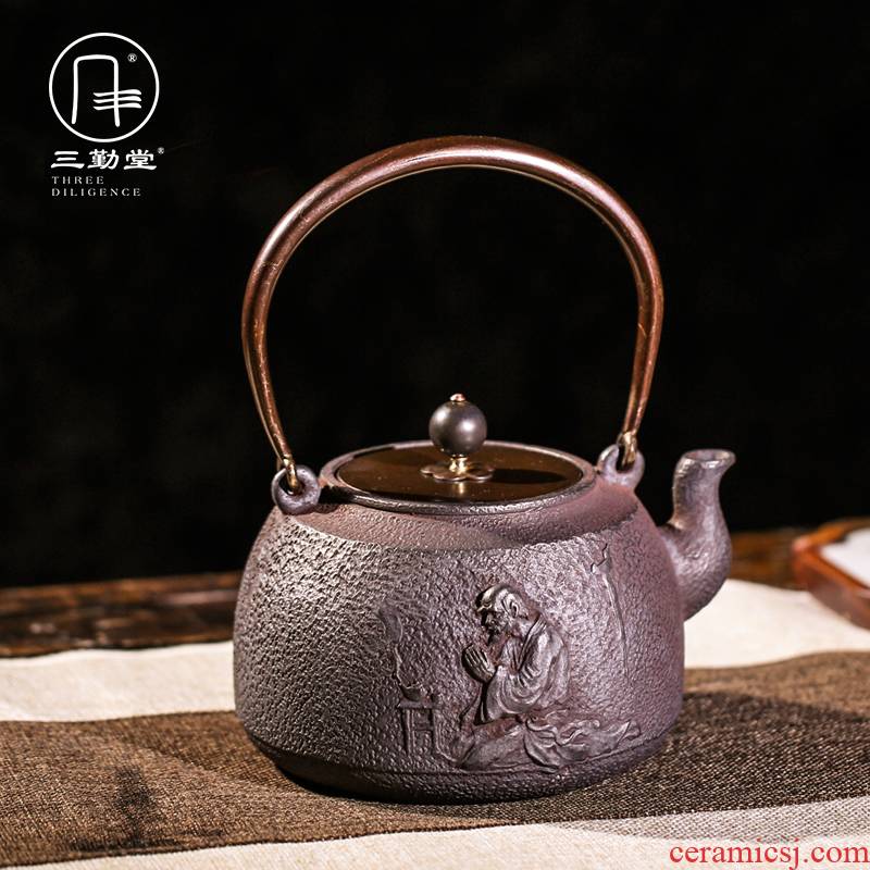 The three regular iron pot of cast iron teapot kettle imitated Japanese manual arc TaoLu S28001 pot of boiled water without coating machine