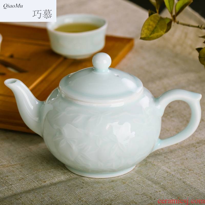 Qiao mu JYD longquan celadon shadow teapot jingdezhen ceramic tea set porcelain of a complete set of kung fu tea by hand