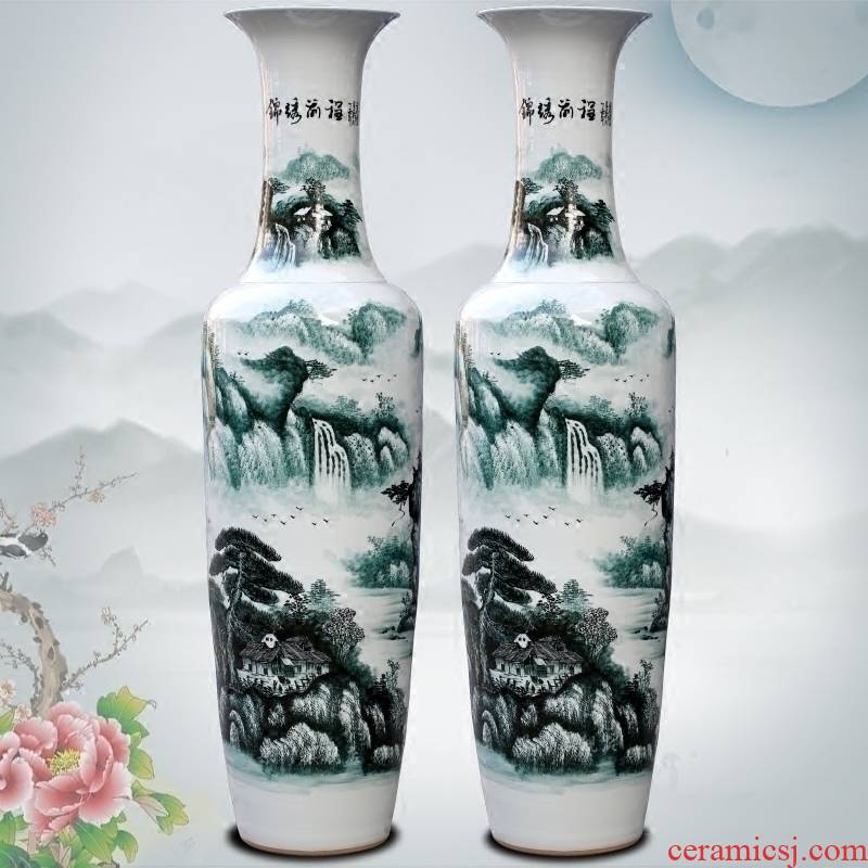 Jingdezhen ceramic hand - made bright future of the big vase household office furnishing articles study Chinese sitting room adornment