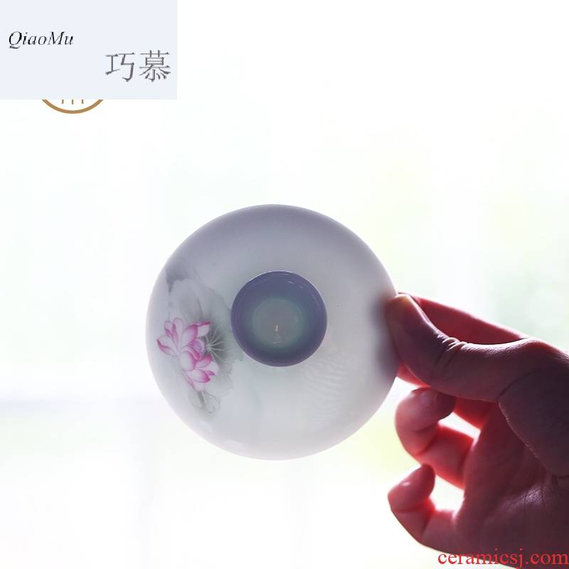 Qiao mu CNT jade porcelain kung fu tea set of jingdezhen ceramic eight the tureen tea home office suits for