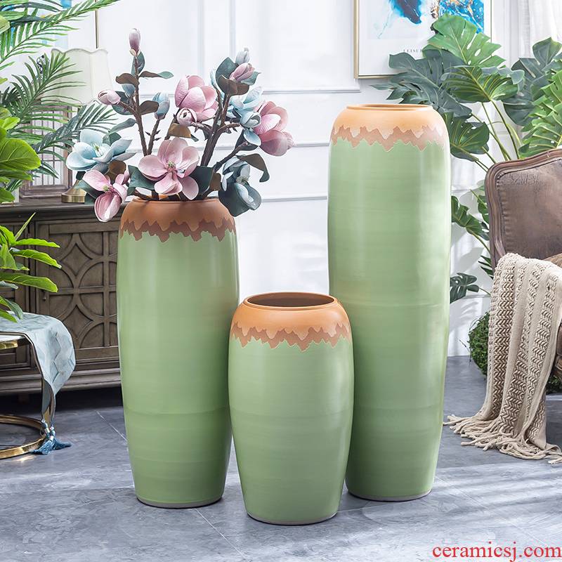 The Big vase furnishing articles sitting room ground of modern Chinese style flower dried flowers home sitting room villa hotel ceramic POTS