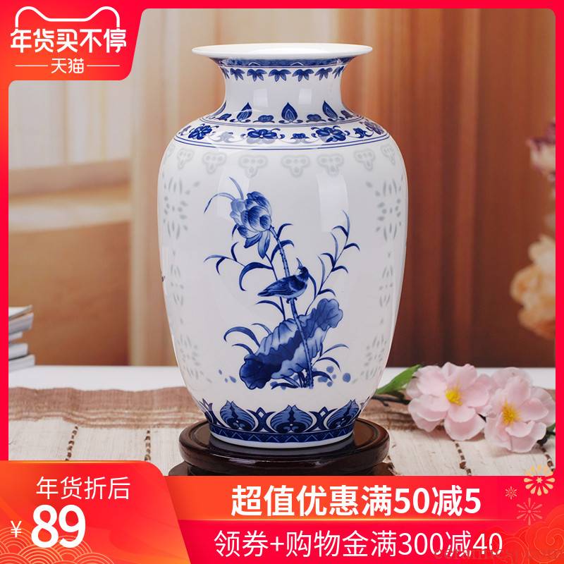 068 jingdezhen blue and white glaze porcelain color and exquisite furnishing articles thin fetal ipads porcelain vase modern decoration arts and crafts