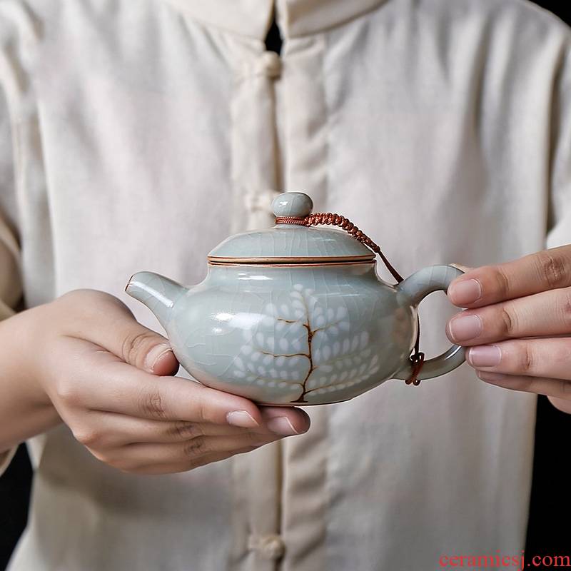 Qiao mu PMZ your up large ceramic teapot household of Chinese style hand ice crack glaze single piece of restoring ancient ways can raise hand
