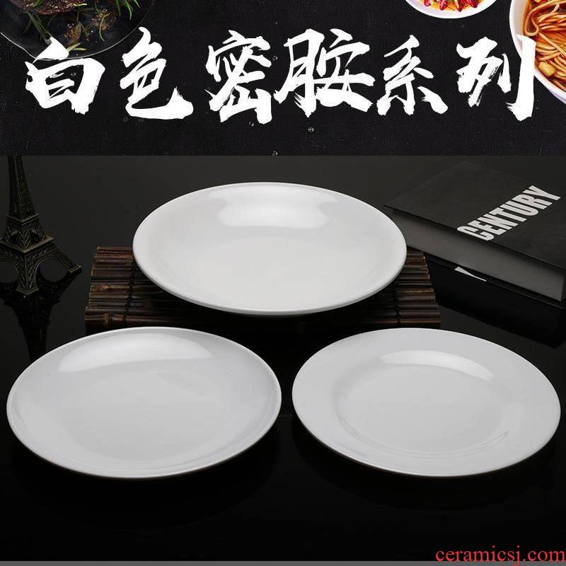 Melamine plastic disk with thick white western flat imitation porcelain child Chinese disc plastic disc western food dishes