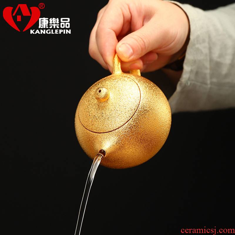 Recreational product small purple sand pot of gold beauty pure manual raw ore gourd ladle kung fu tea cup set household the teapot