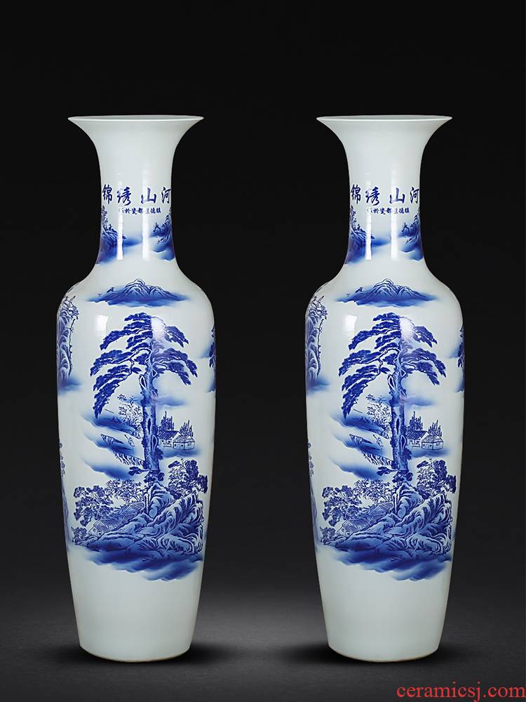 Jingdezhen ceramics of large blue and white porcelain vase decoration large furnishing articles home sitting room hotel opening gifts