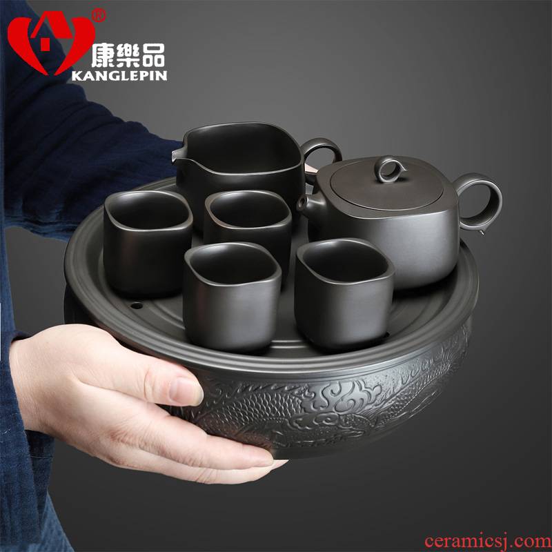 Recreational tea suit with violet arenaceous household gift boxes kung fu tea set gift office four penghu - glance tea cup