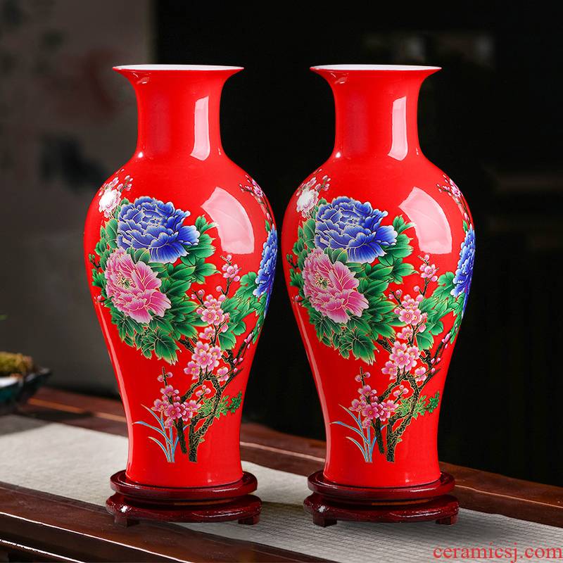 Jingdezhen ceramics vase furnishing articles sitting room flower arranging water raise lucky bamboo vase household living room TV cabinet act the role ofing is tasted