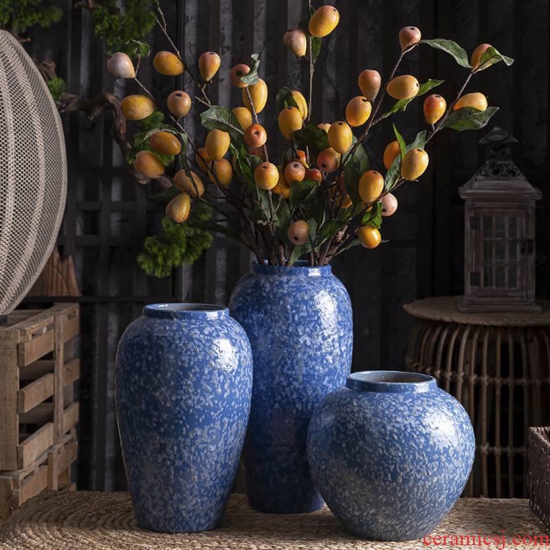 Vase furnishing articles flower arranging light sitting room key-2 luxury decoration of Chinese style household act the role ofing is tasted ceramics American Nordic creative contracted web celebrity