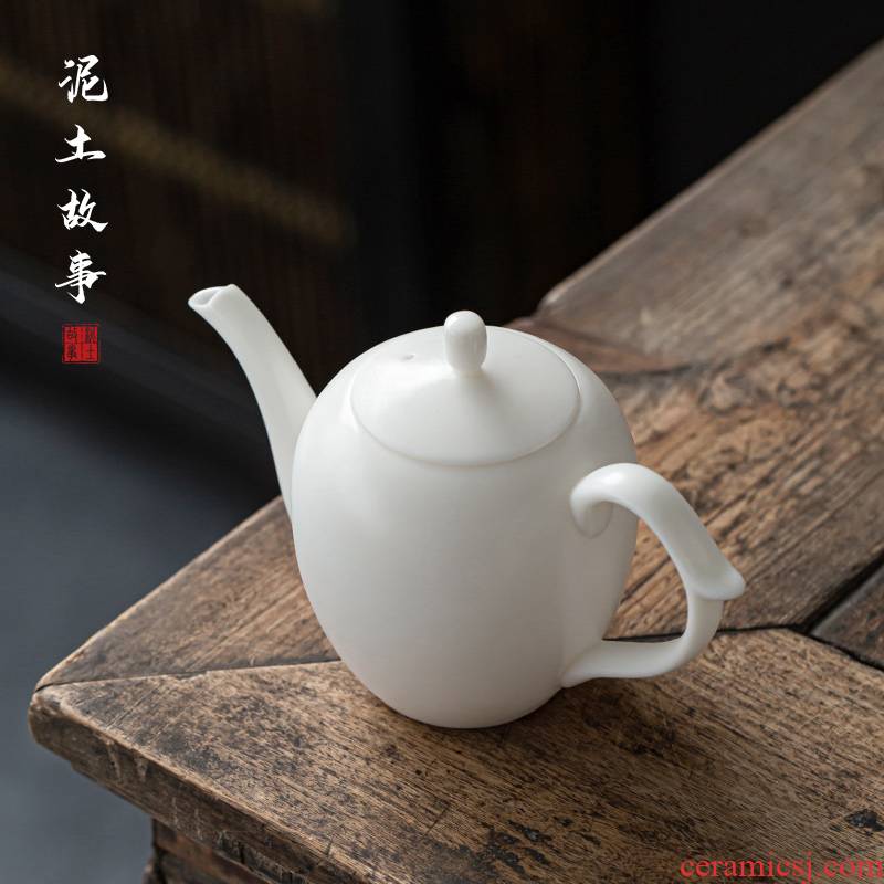 White porcelain jade porcelain teapot beauty POTS, household small filter ceramic POTS xi shi pot of kung fu tea set single pot teapot
