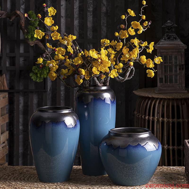 The vase flower arranging European American ceramic TV ark type furnishing articles, The sitting room porch table simulation flowers, dried flower decoration