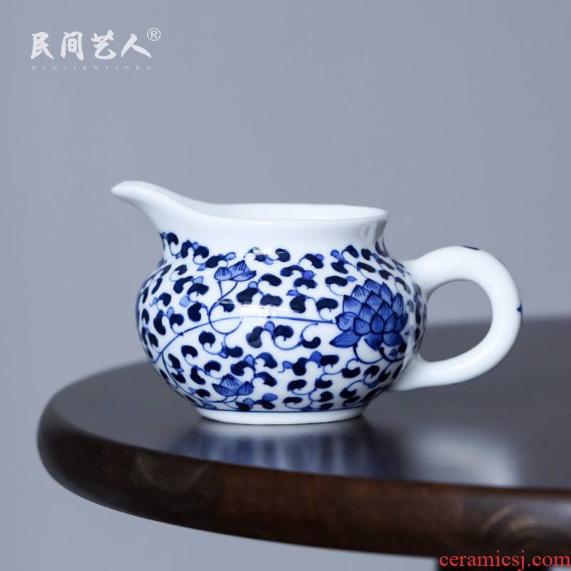 Blue and white tie up branch of jingdezhen hand - made ceramic fair keller points tea white porcelain household kung fu tea accessories tea sea