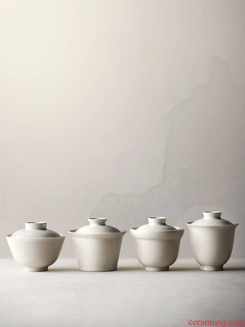 About Nine soil Japanese plant ash glaze tureen jingdezhen ceramic kung fu tea set hand - made tea zen bowl of home u.s