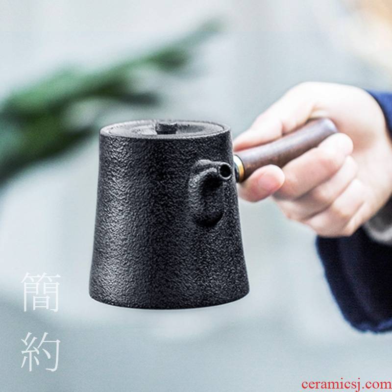 Qiao mu CZY teapot Japanese side of real wood, the pot of ceramic filter teapot tea coarse pottery pot of kung fu tea set