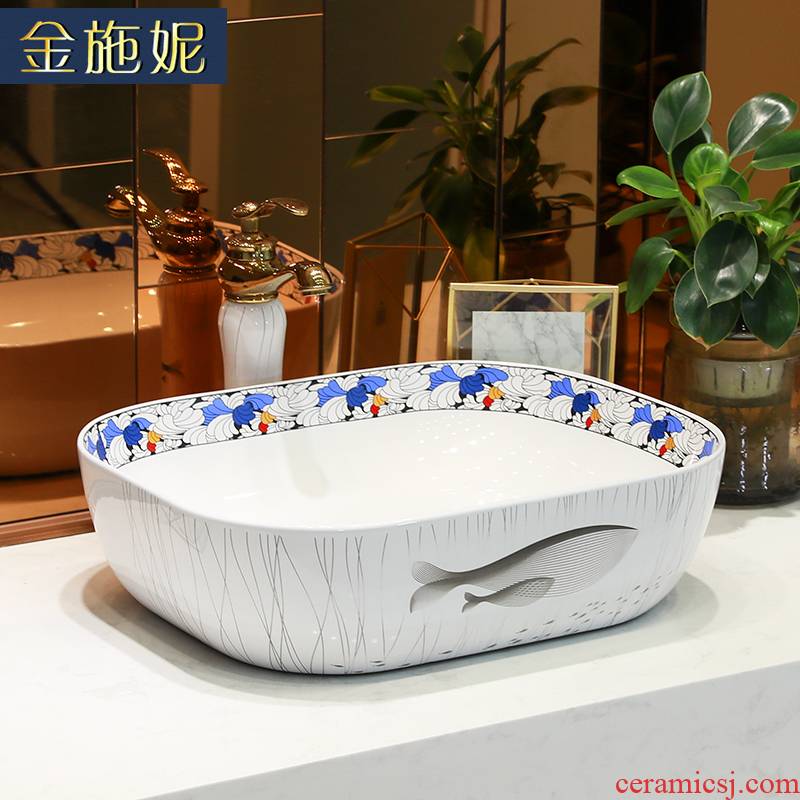 Contracted the stage basin oval, square ceramic art basin basin lavatory basin balcony sink sink