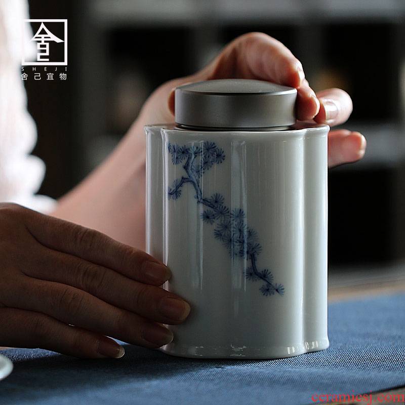 The Self - "seal Japanese tea pot, household ceramics tin deposit POTS of tea storage POTS under glaze color