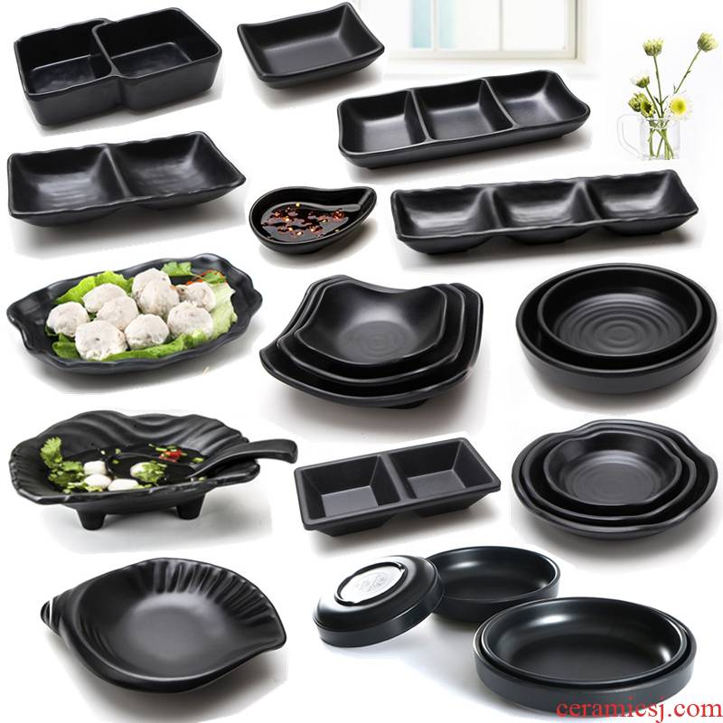 Three plate of black plate dipping sauce flavor dishes snacks two amine disc close imitation porcelain tableware cold dish Japanese - style condiment ltd.