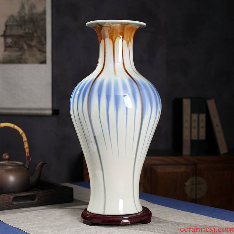 Jingdezhen large jun porcelain vase hand - made ceramics from furnishing articles sitting room flower arranging new Chinese style household decorative arts and crafts