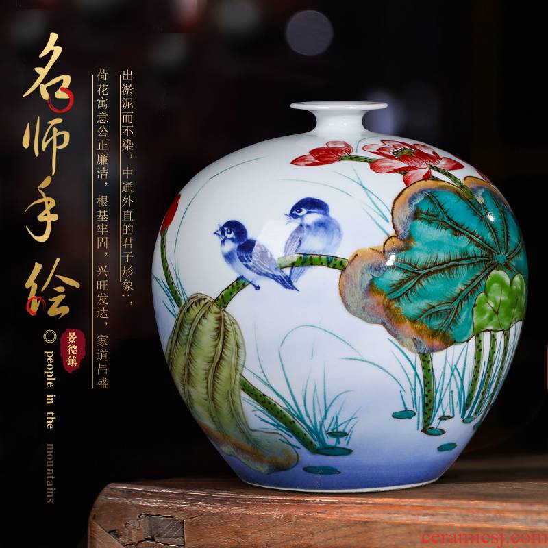 Jingdezhen ceramics famous hand - made vases furnishing articles living room flower arranging Chinese wine home decoration
