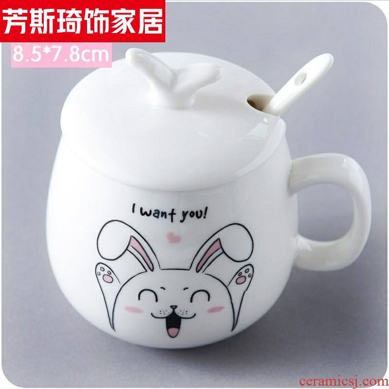 Lovely cup with cover run cereal breakfast milk coffee cup creative mugs ceramics super girl of water mark.