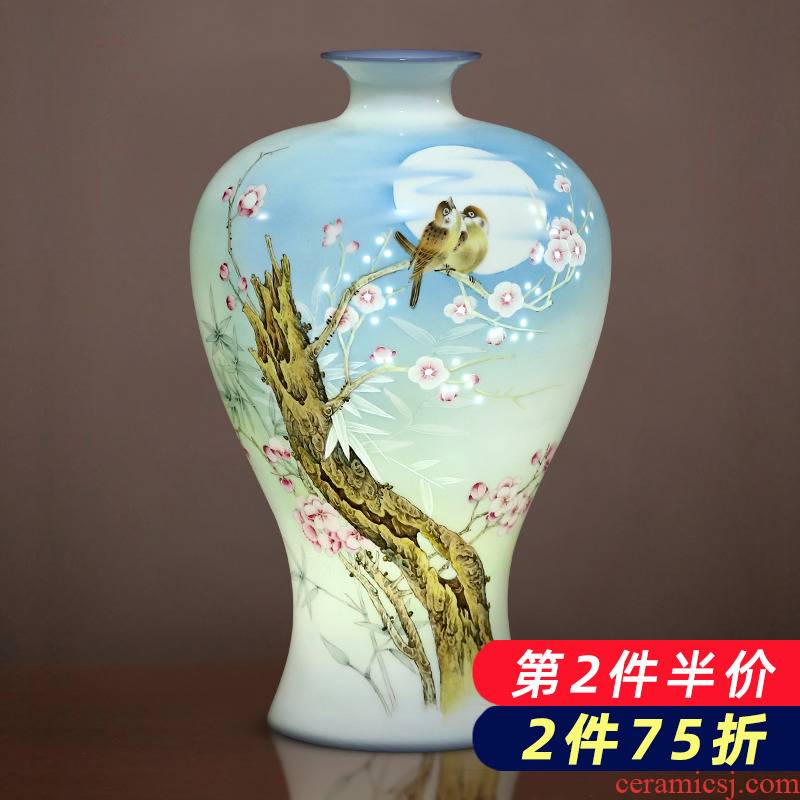 Jingdezhen ceramics hand - made eggshell porcelain and exquisite knife clay vases, new Chinese style living room home furnishing articles