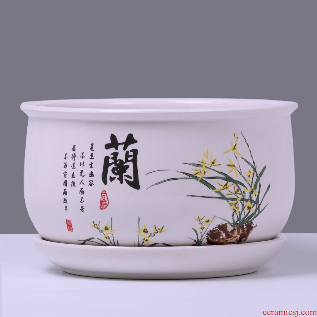 With a special offer a clearance flowerpot ceramic oversized tray hole more than other meat flower of bracketplant of the green plant household food bowl