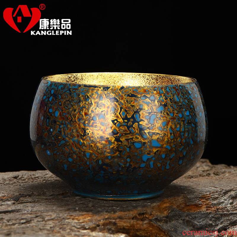 Recreation is tasted Chinese lacquer violet arenaceous gold cup capacity of 120 ml 48 mm wide, 80 mm high Chinese lacquer rhinoceros leather lacquer tea set