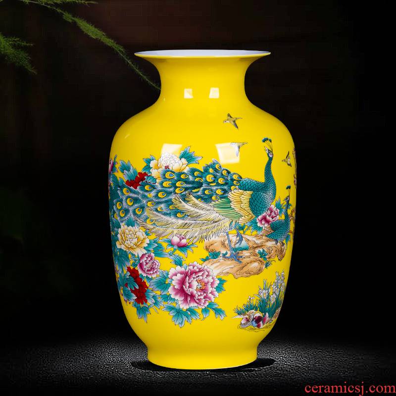 Jingdezhen ceramics small vases, flower arranging decorations furnishing articles furnishing articles rich ancient frame of Chinese style household, the living room
