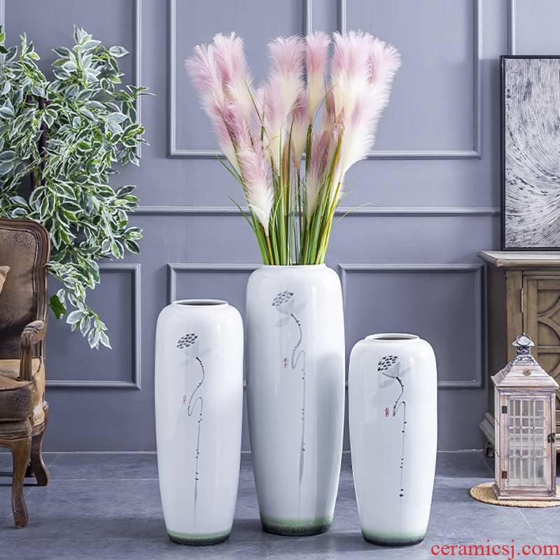 Modern new Chinese style ceramic vase of large sitting room household soft adornment TV ark, flower arranging hotel villa furnishing articles