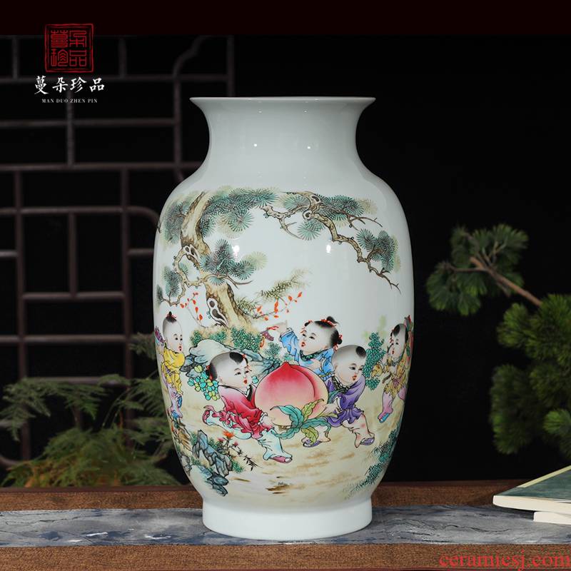 Jingdezhen colorful new home decoration ceramic furnishing articles sitting room with modern style to appreciate beautiful lad xiantao idea gourd bottle