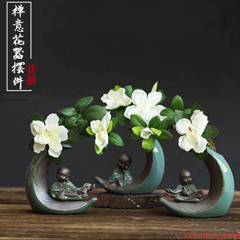 To run a hydroponic plant flower implement flowerpot zen the young monk home decoration person furnishing articles ceramic interior living room