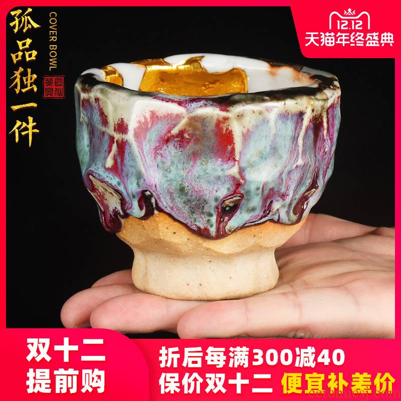 Artisan fairy volunteers wild into sample tea cup to gold ceramic tea cup kung fu tea master cup single CPU office