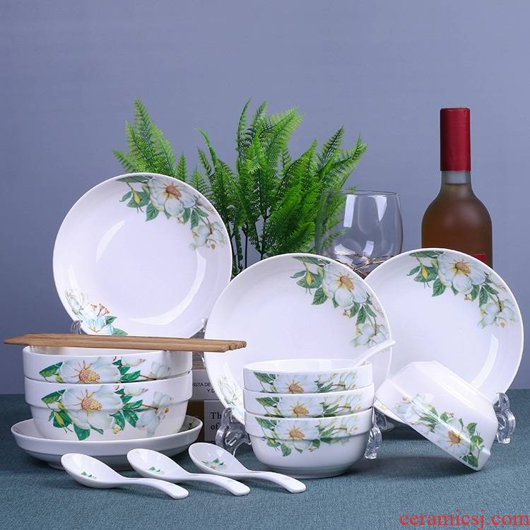 Dishes suit household bowls bowl chopsticks ipads plate cartoon Korean jingdezhen ceramic bowl plate set of express it in a bowl