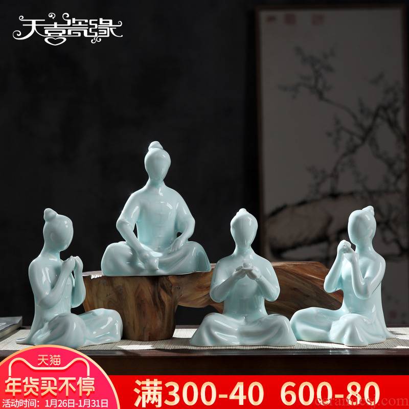 Jingdezhen modern Chinese tea taking furnishing articles sitting room desk safely home decoration ceramic decoration arts and crafts
