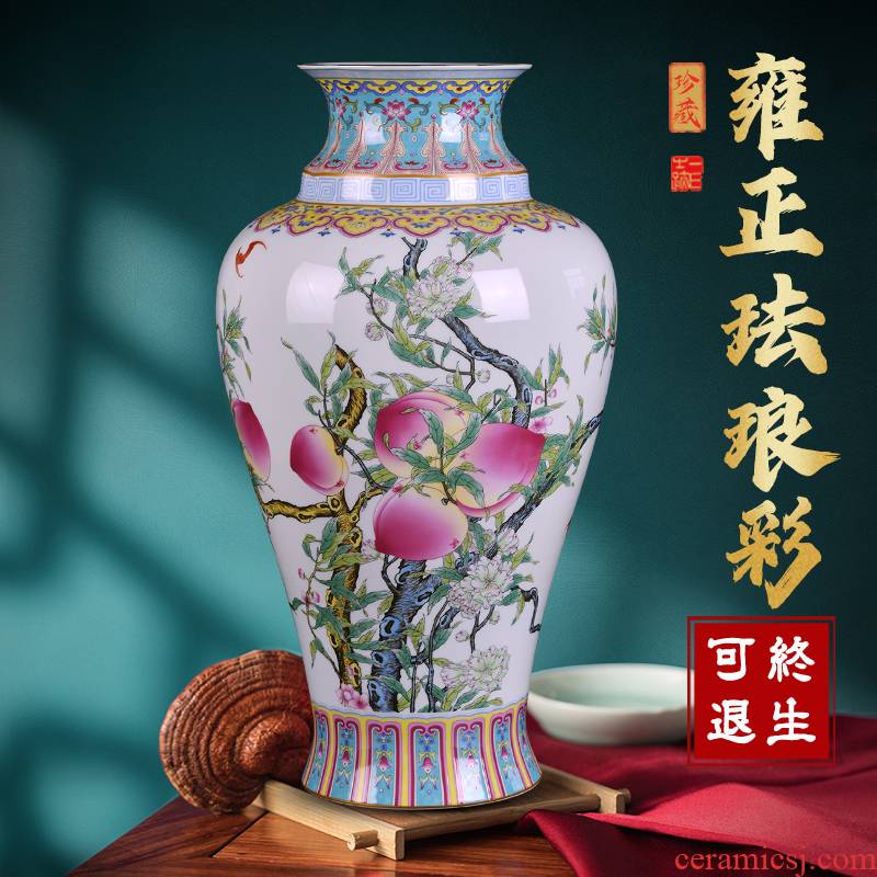 Jingdezhen ceramic vase colored enamel flower arranging Chinese antique vase of porcelain of the sitting room TV ark, desktop ornaments furnishing articles