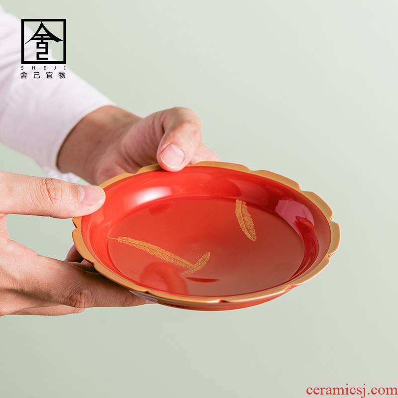 The Self - "appropriate content surprised red sun type small pot of bearing dry mercifully tea tray ceramic dry mercifully tea saucer tea accessories