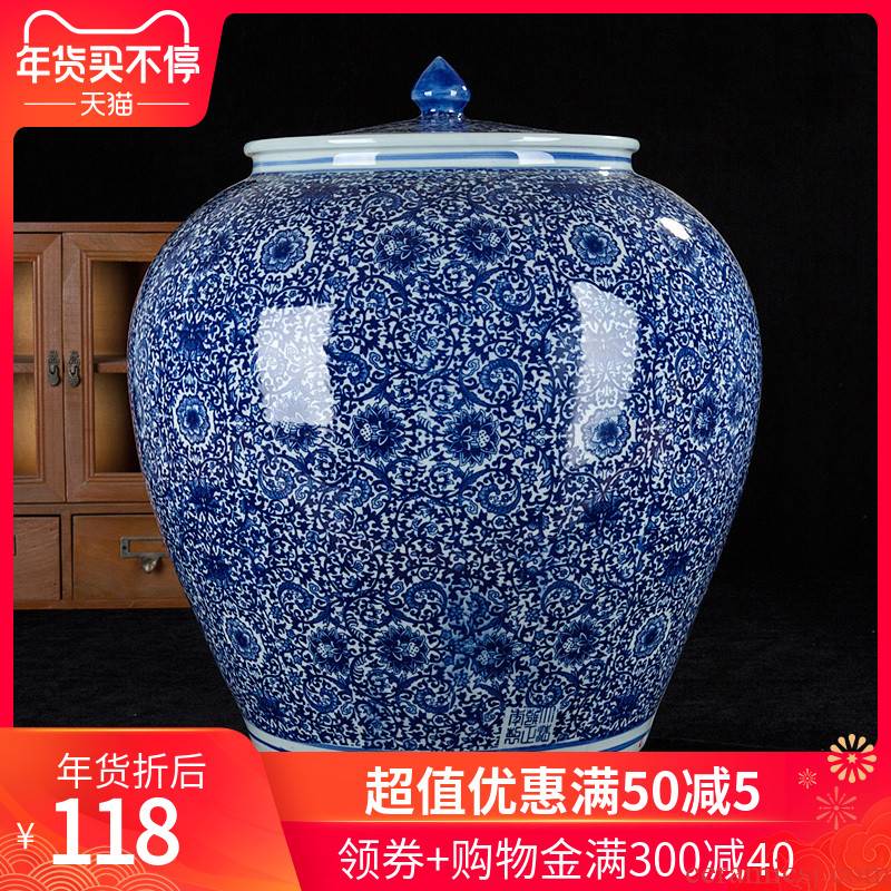 331 hand - made Of porcelain jingdezhen ceramics storage barrel ricer box 20 jins 40 catty cylinder altar pickles pickled meat tank Of water