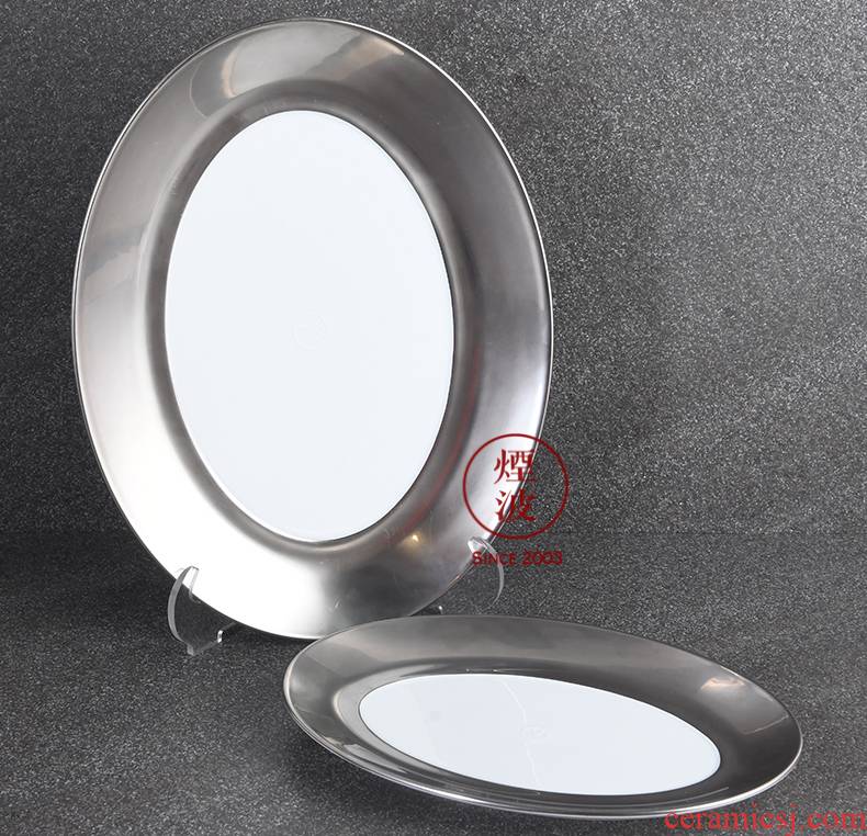 German mason Cosmopolitan MEISSEN porcelain polished platinum ou shi long tray plates